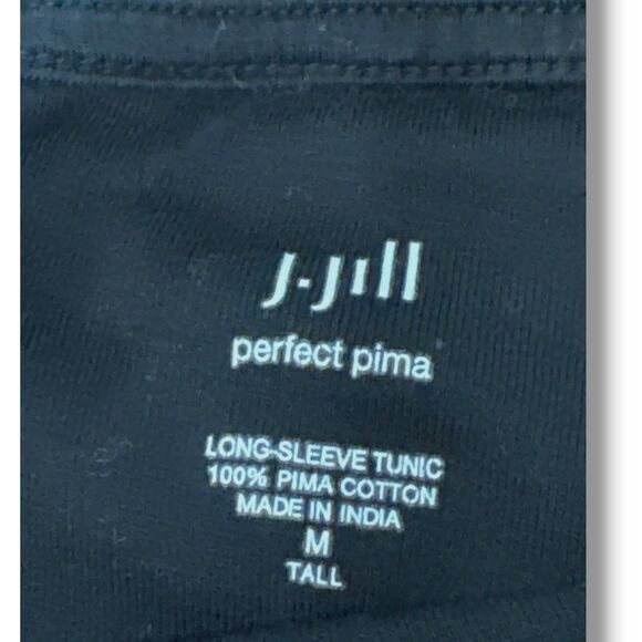 J.Jill Perfect Pima Long Sleeve Tunic Black Tall Casual Boat Neck Women’s Sz MT - Picture 7 of 10